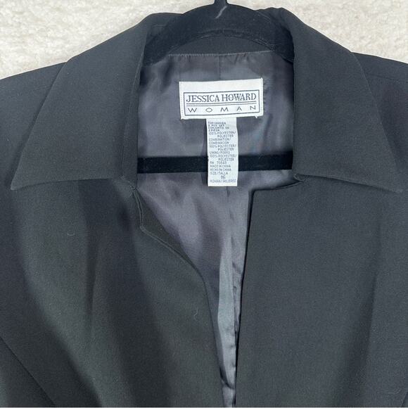 Jessica Howard Black‎ Blazer with Chiffon Ruffle Trim - Picture 7 of 13
